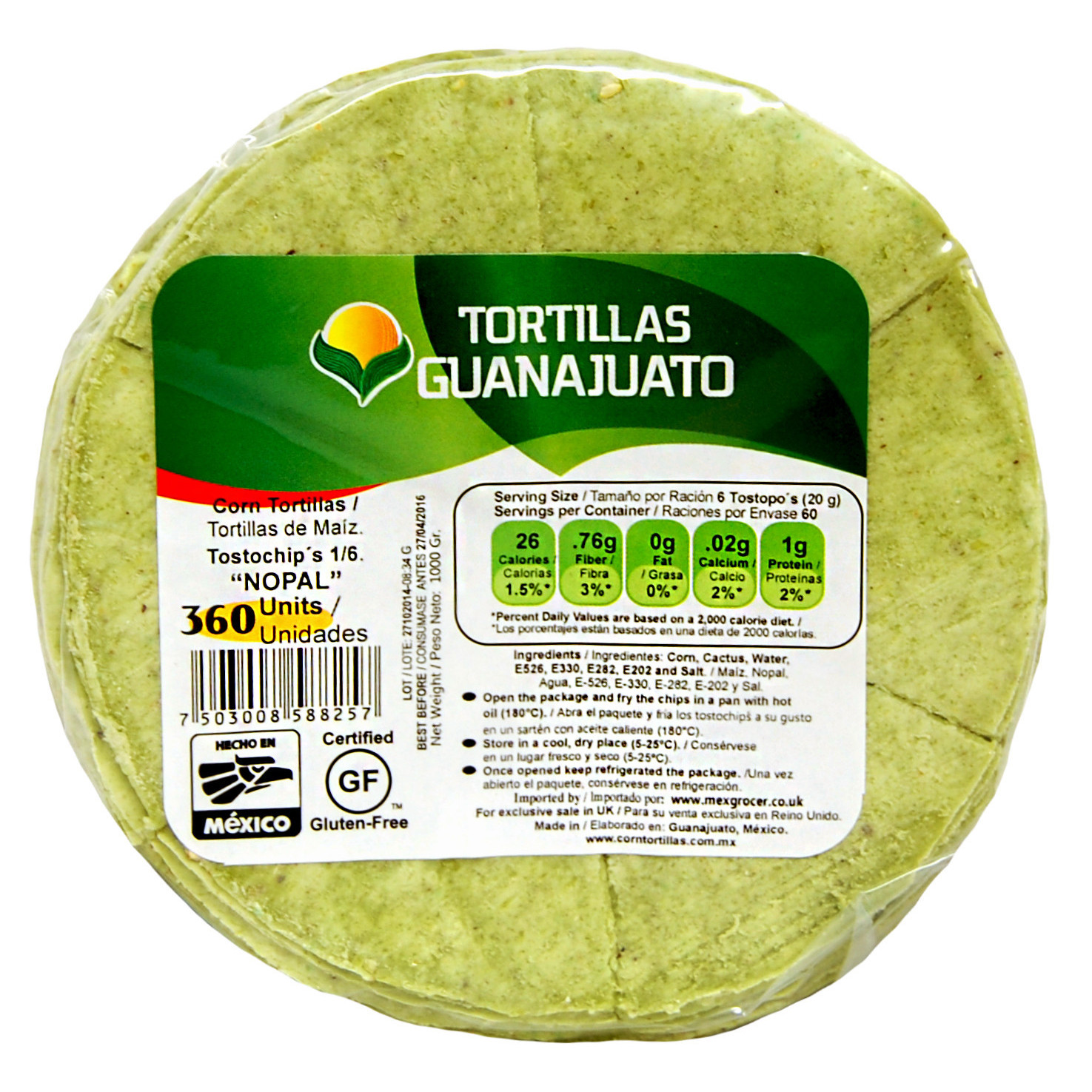 Pre Cut Cactus Corn Tortillas for Frying 15cm 1kg Buy now at